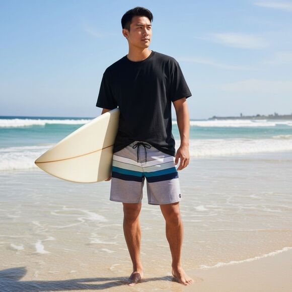 O'Neill Men's Hyperfreak Board Short Swimwear Multicolor Stripes Size 44 - Picture 1 of 6